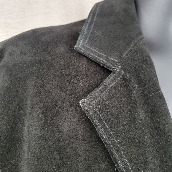 3B West Men's Black Suede and Leather Jacket with Studded Details Western - Picture 8 of 14